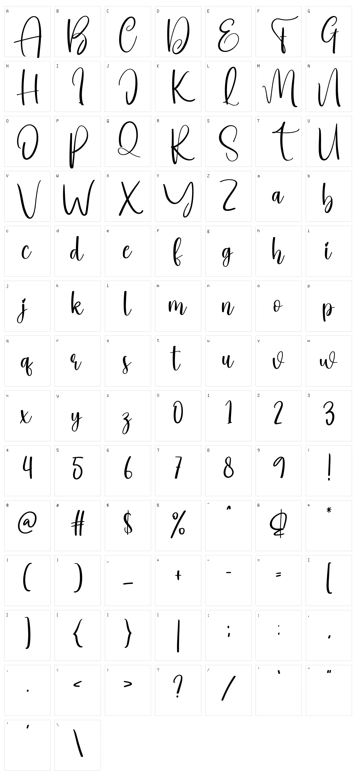 Bookmark Character Set