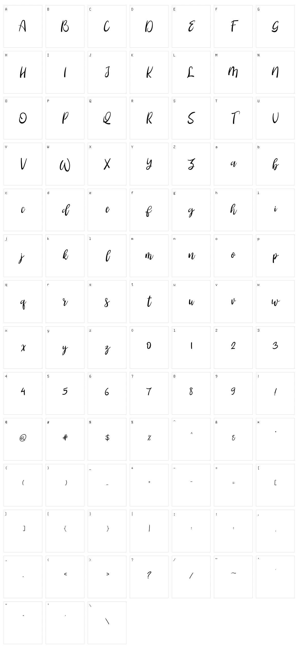 Booncyfly Character Set