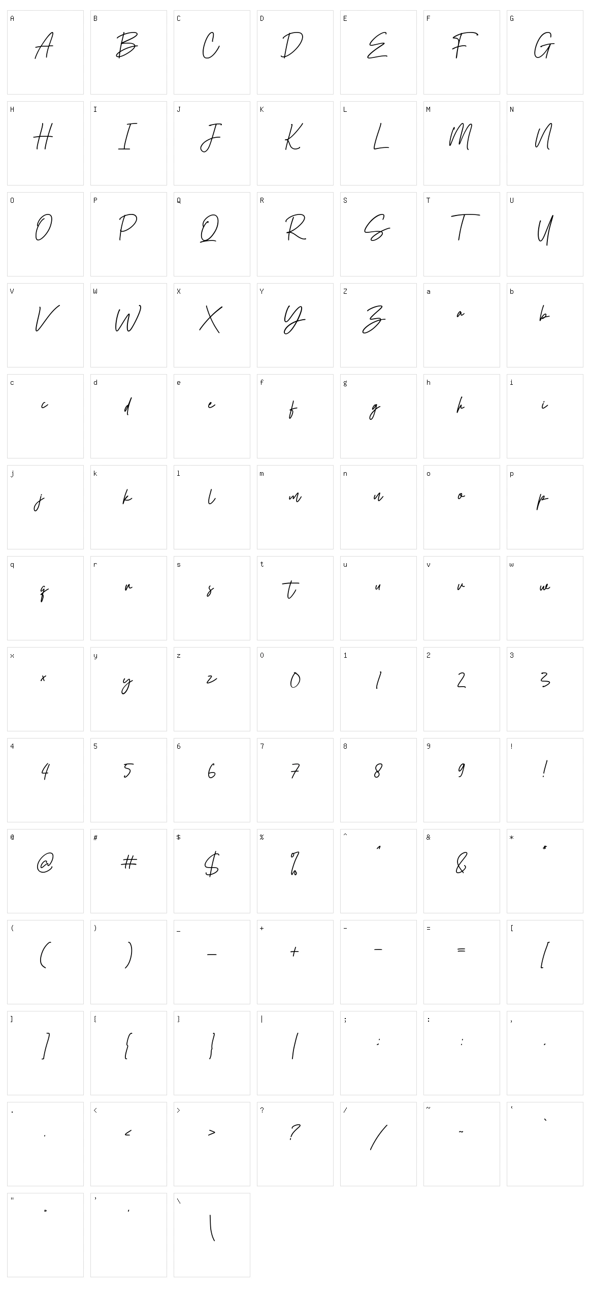 Boostard Signature Character Set