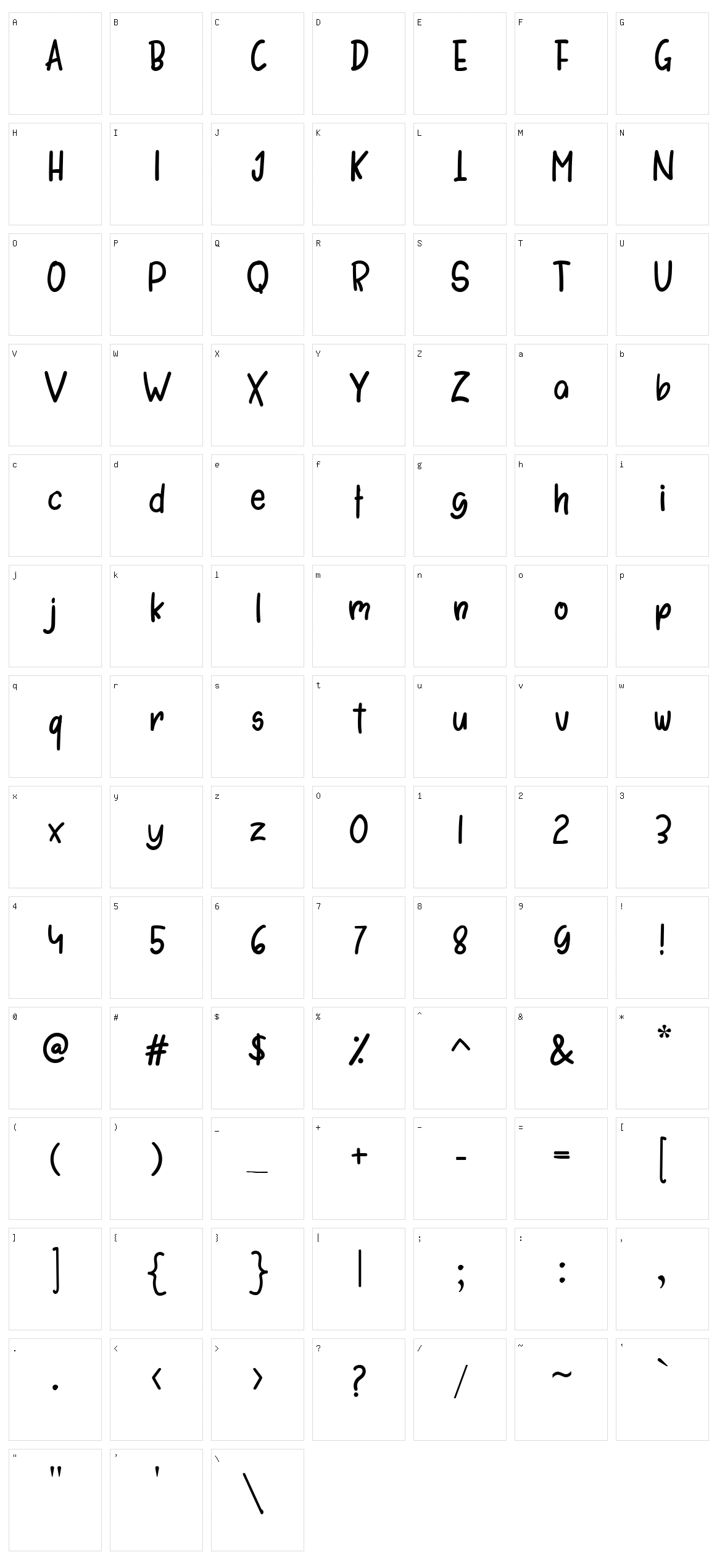 Bordeaux Character Set
