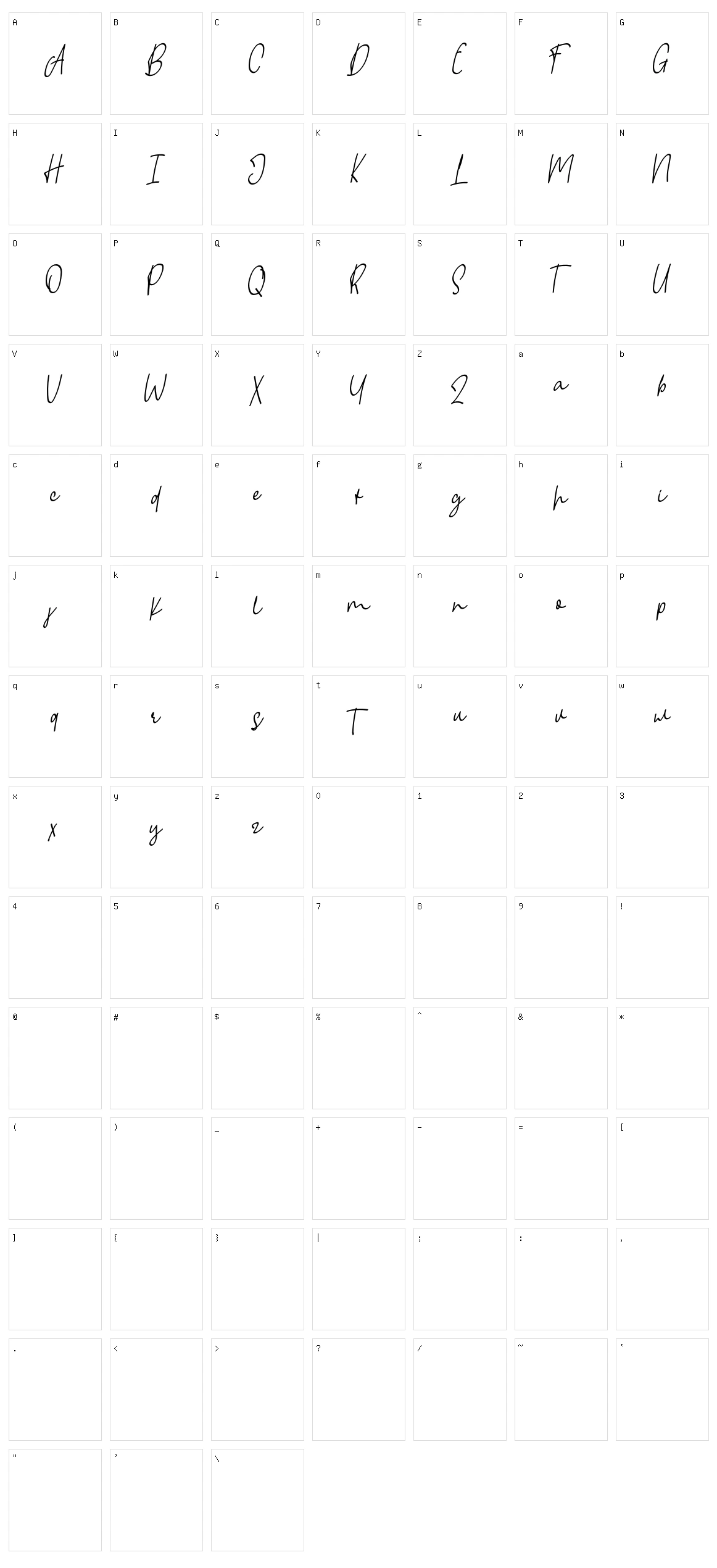 Borgemore Character Set