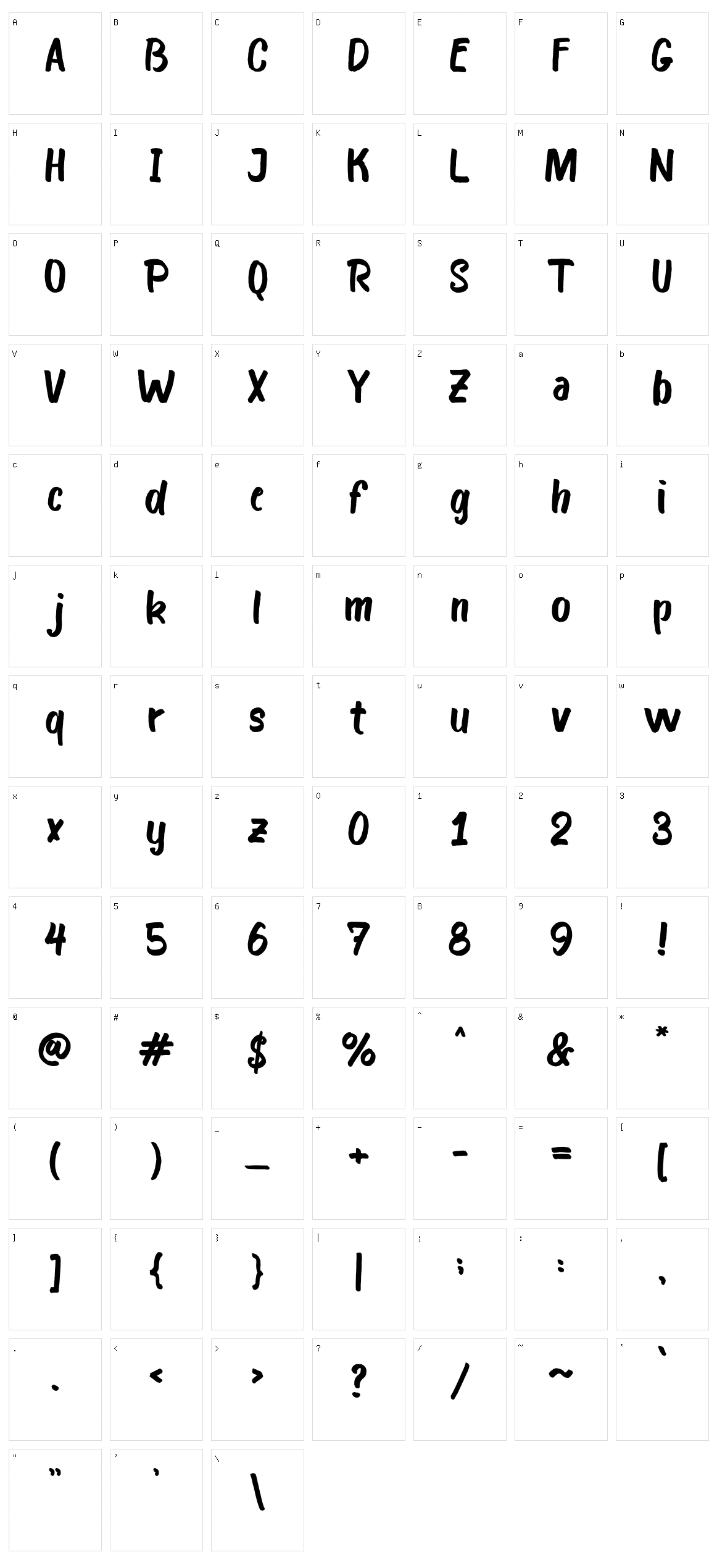 Bosk Character Set