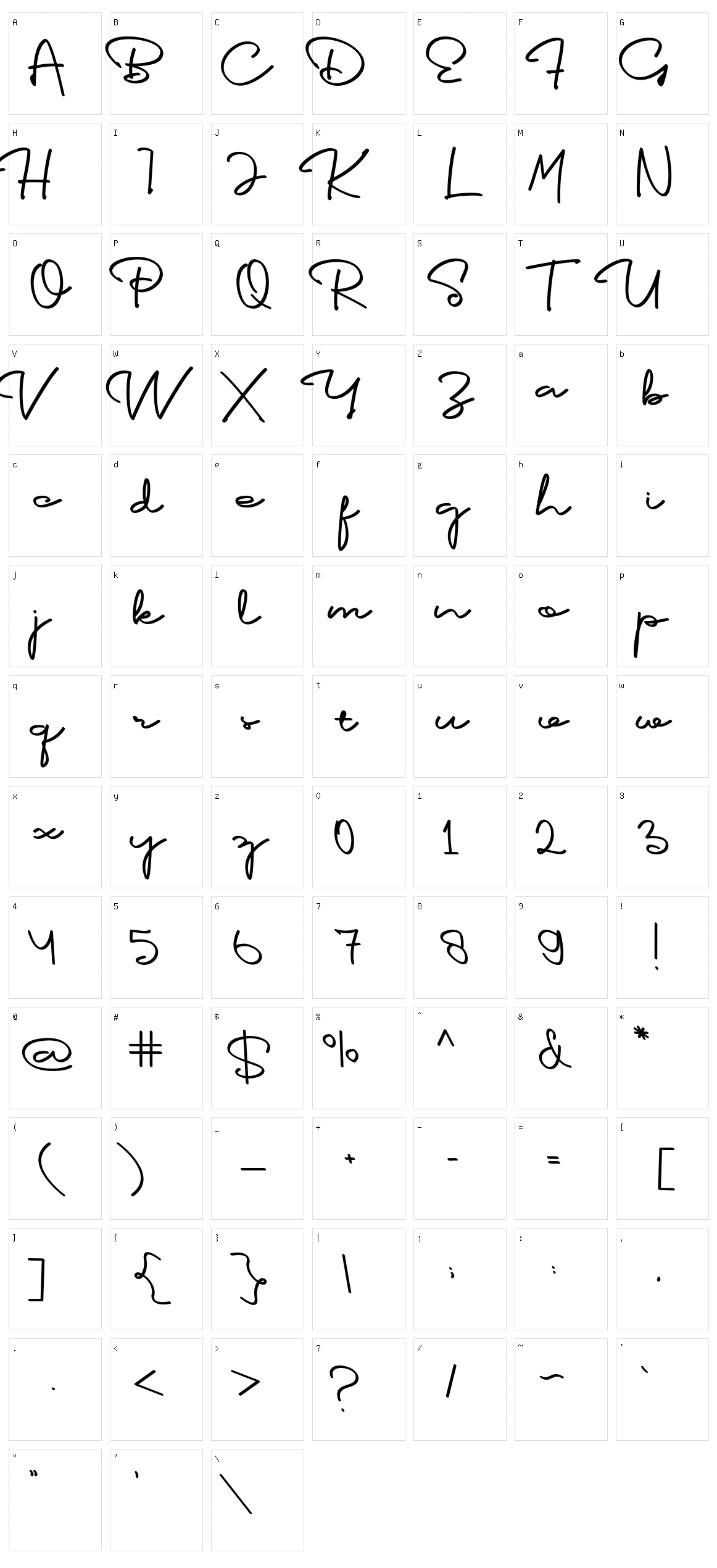 Bosrake Character Set