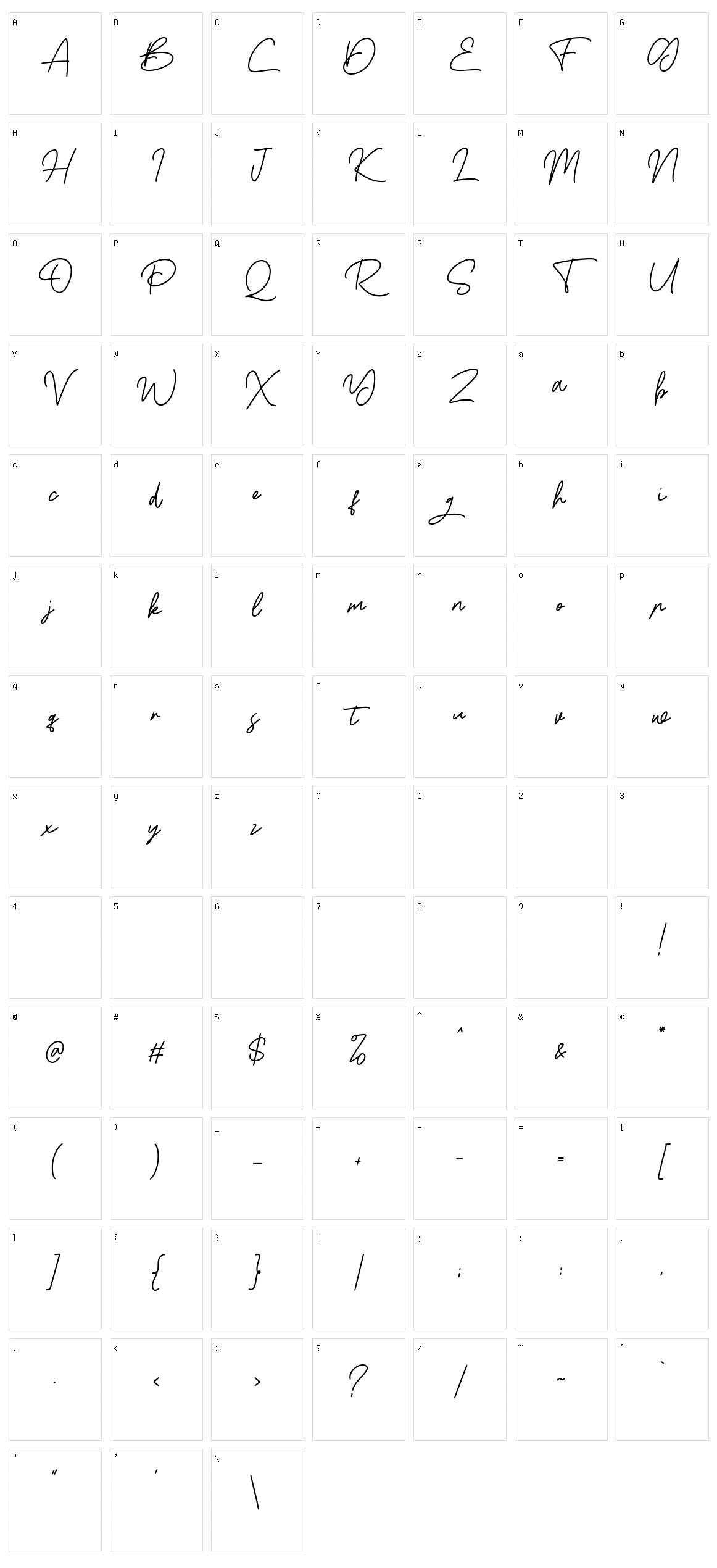 Boss Signature Character Set