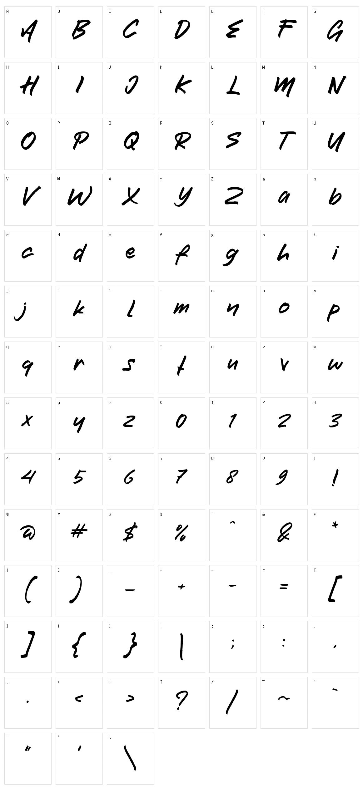 Bostwy Character Set