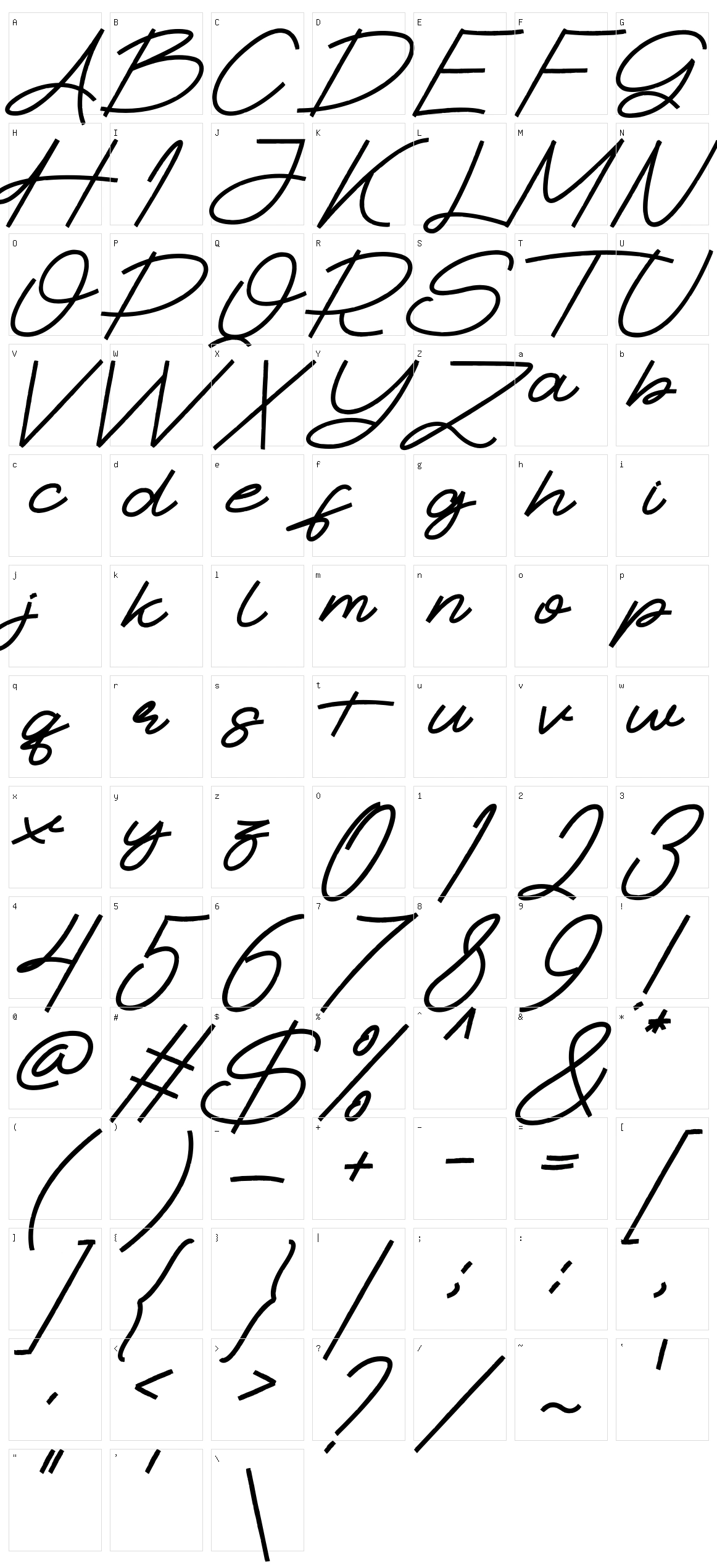 Bothside Character Set