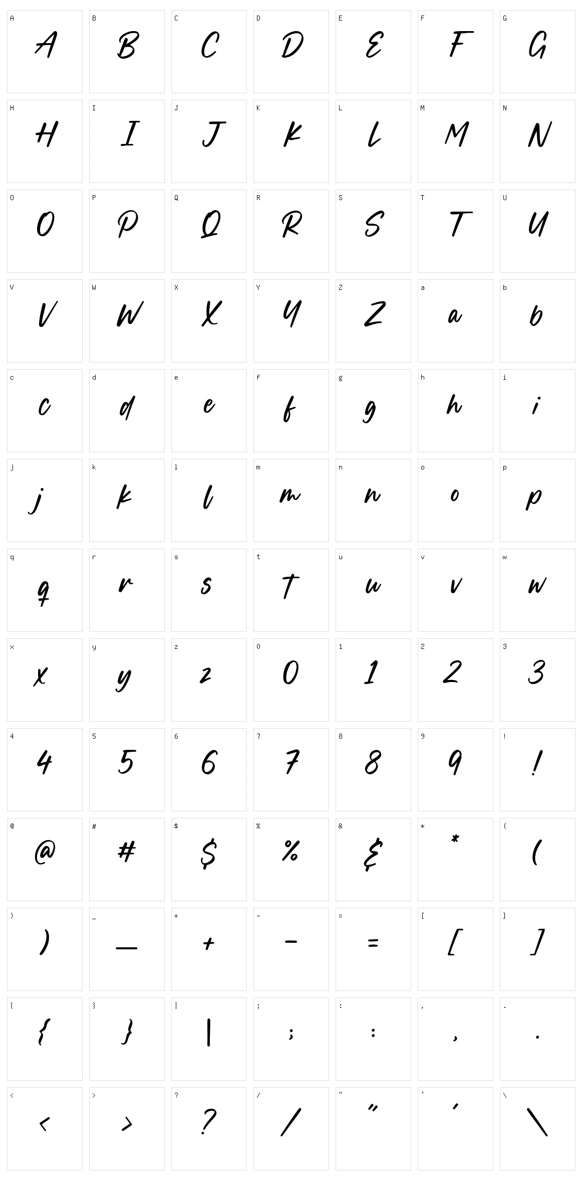 Boucik Character Set