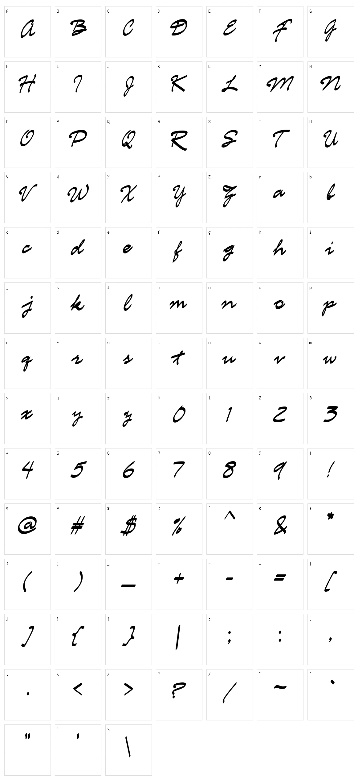 Bougenville Character Set