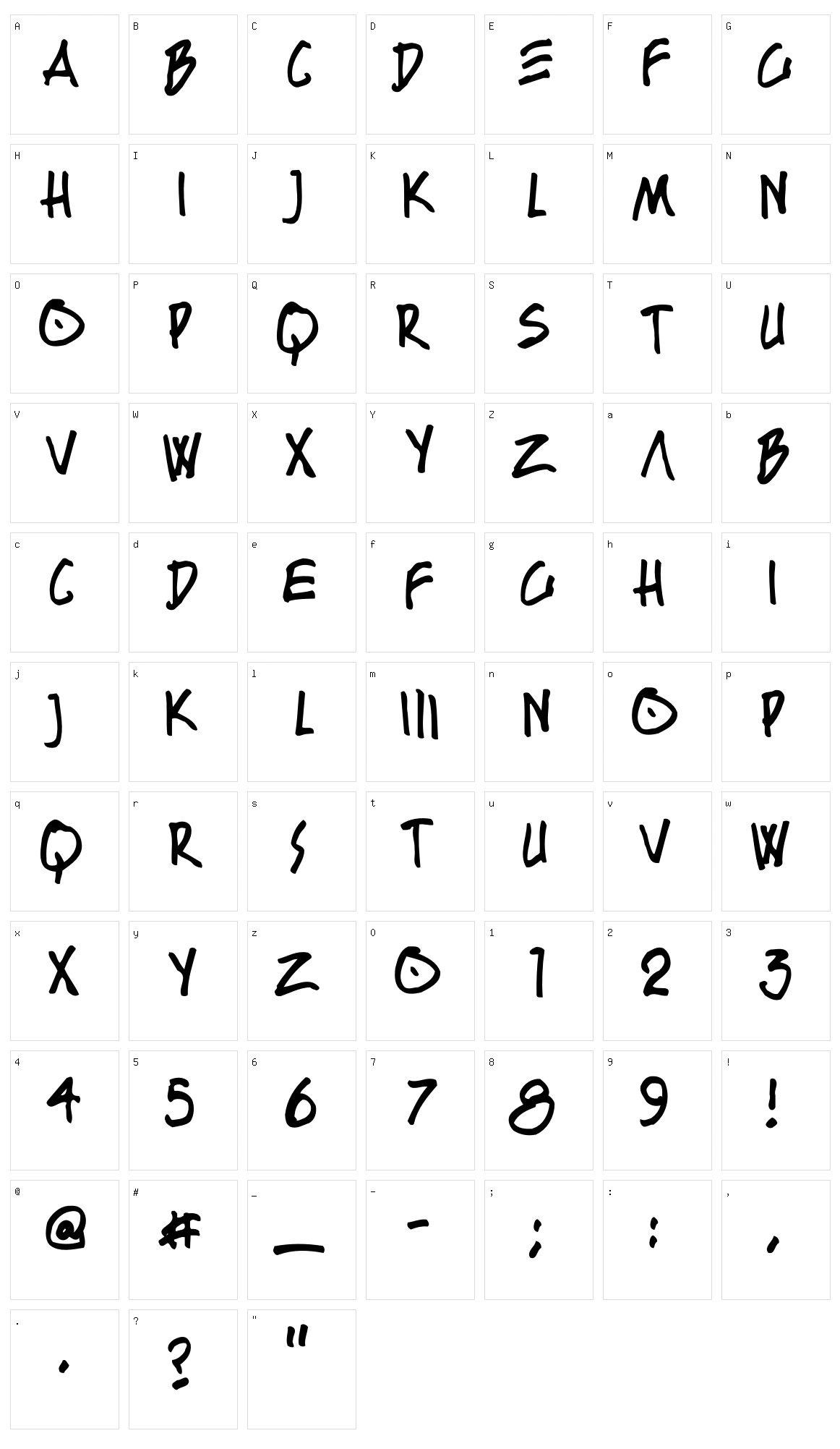 Bouton Kursiv Character Set