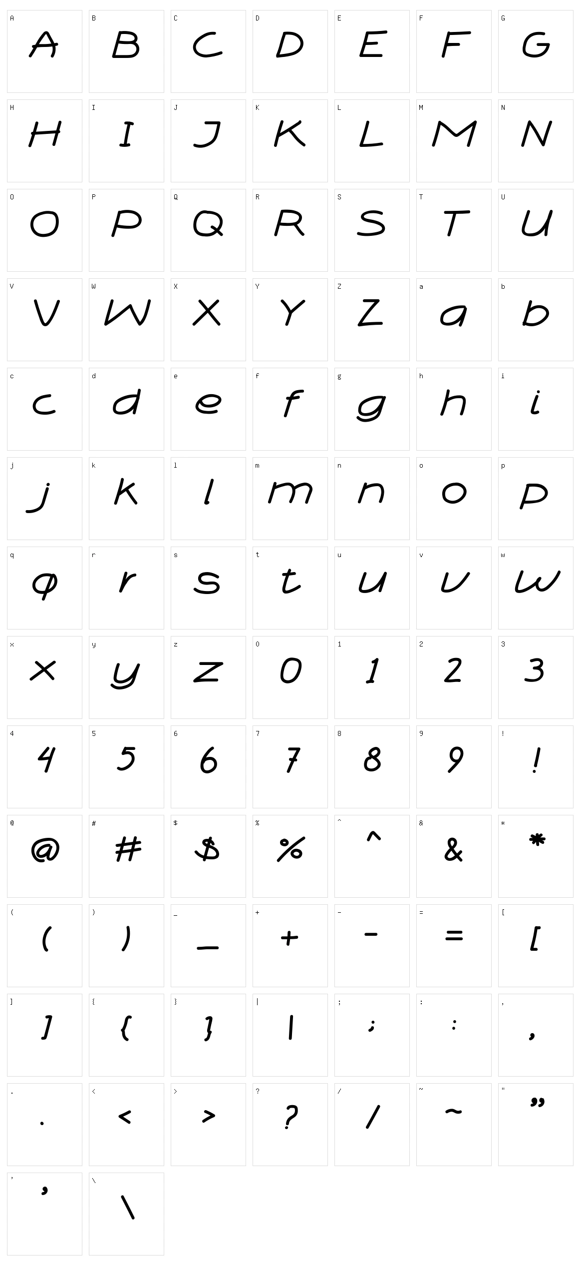 Boxi Marker Character Set