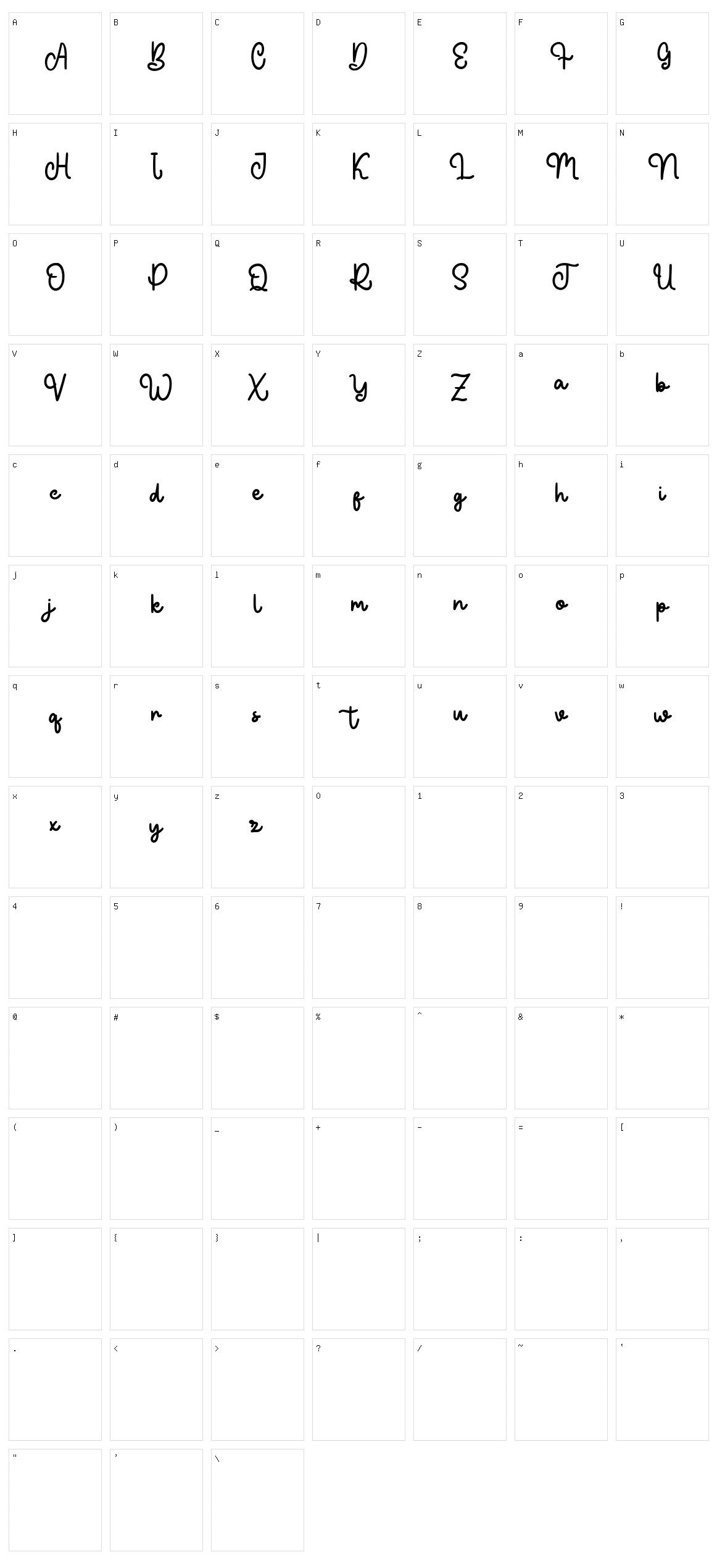 Boyflare Character Set