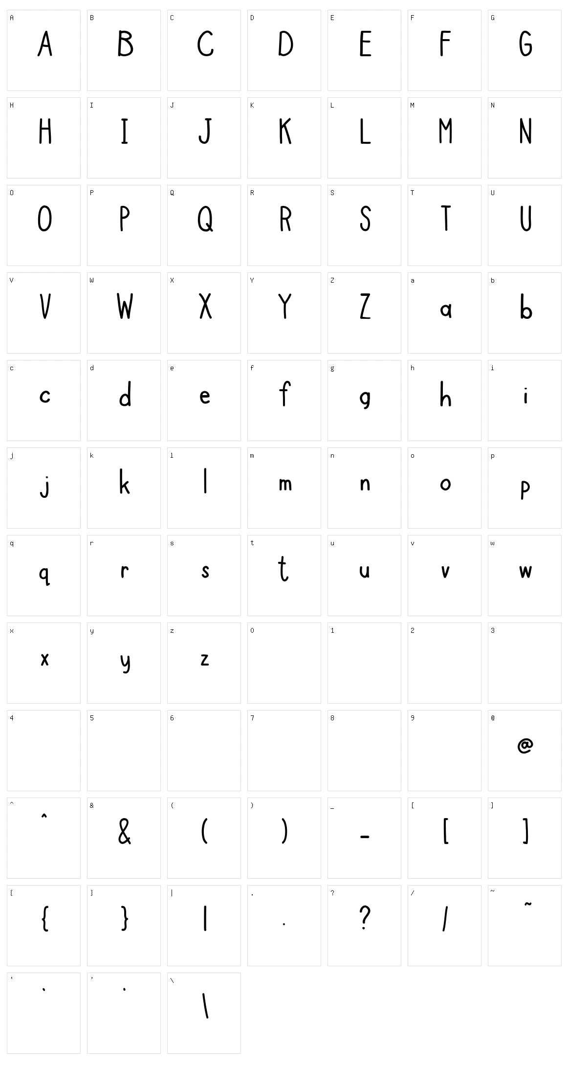 Boziene Character Set