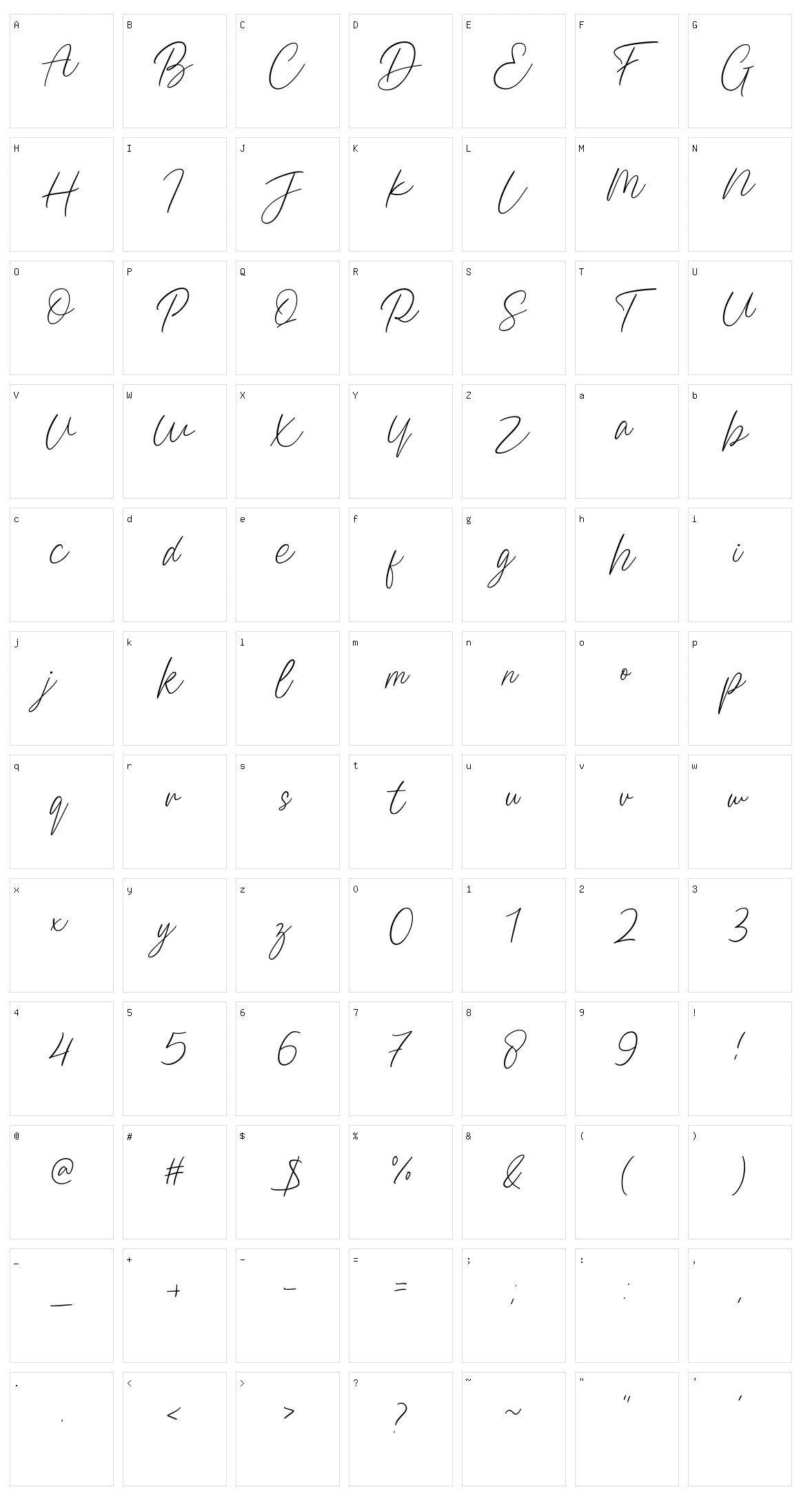 Braga Signature Character Set