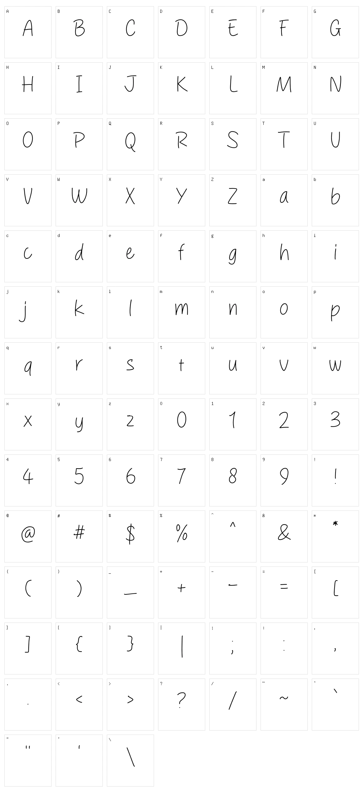 Brain Work Character Set