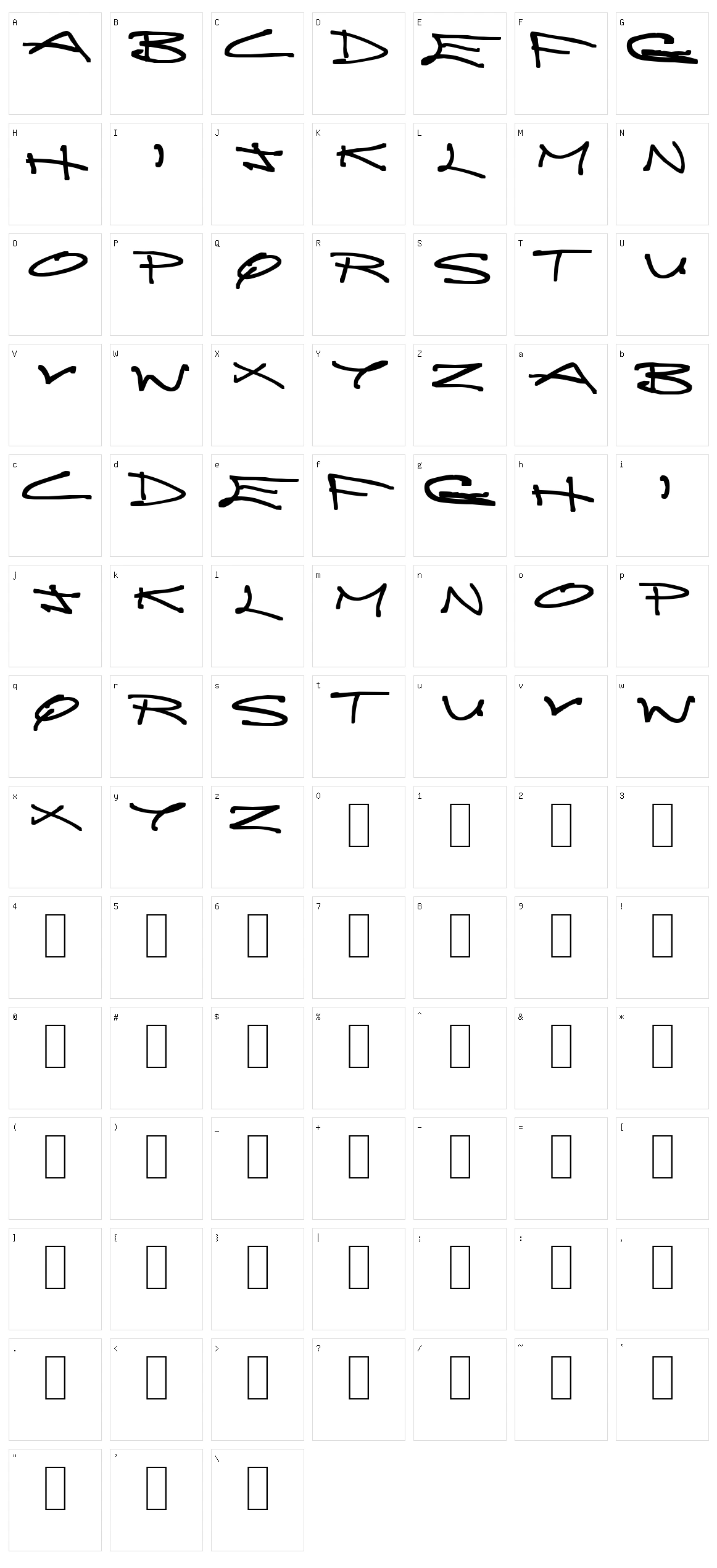 Brainless Thoughts Character Set