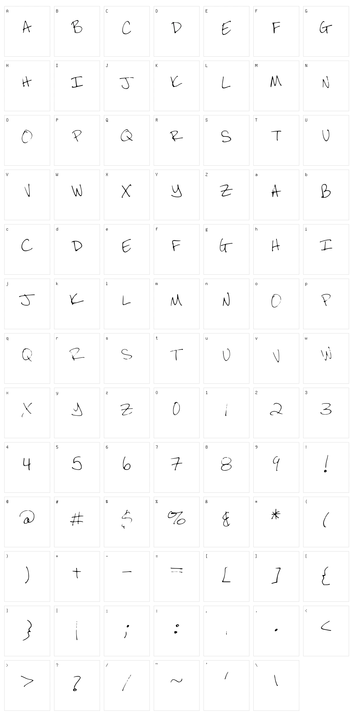 Brandeez Font Character Set