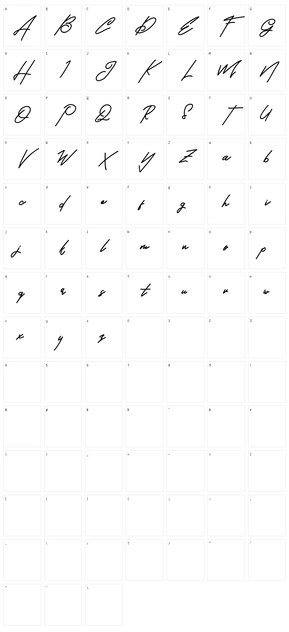 BrandHole Character Set