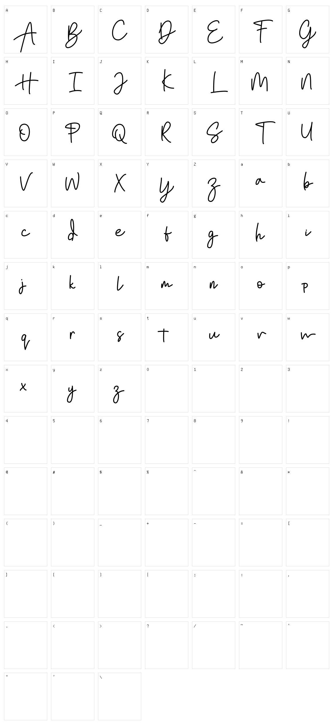 Bratarini Character Set