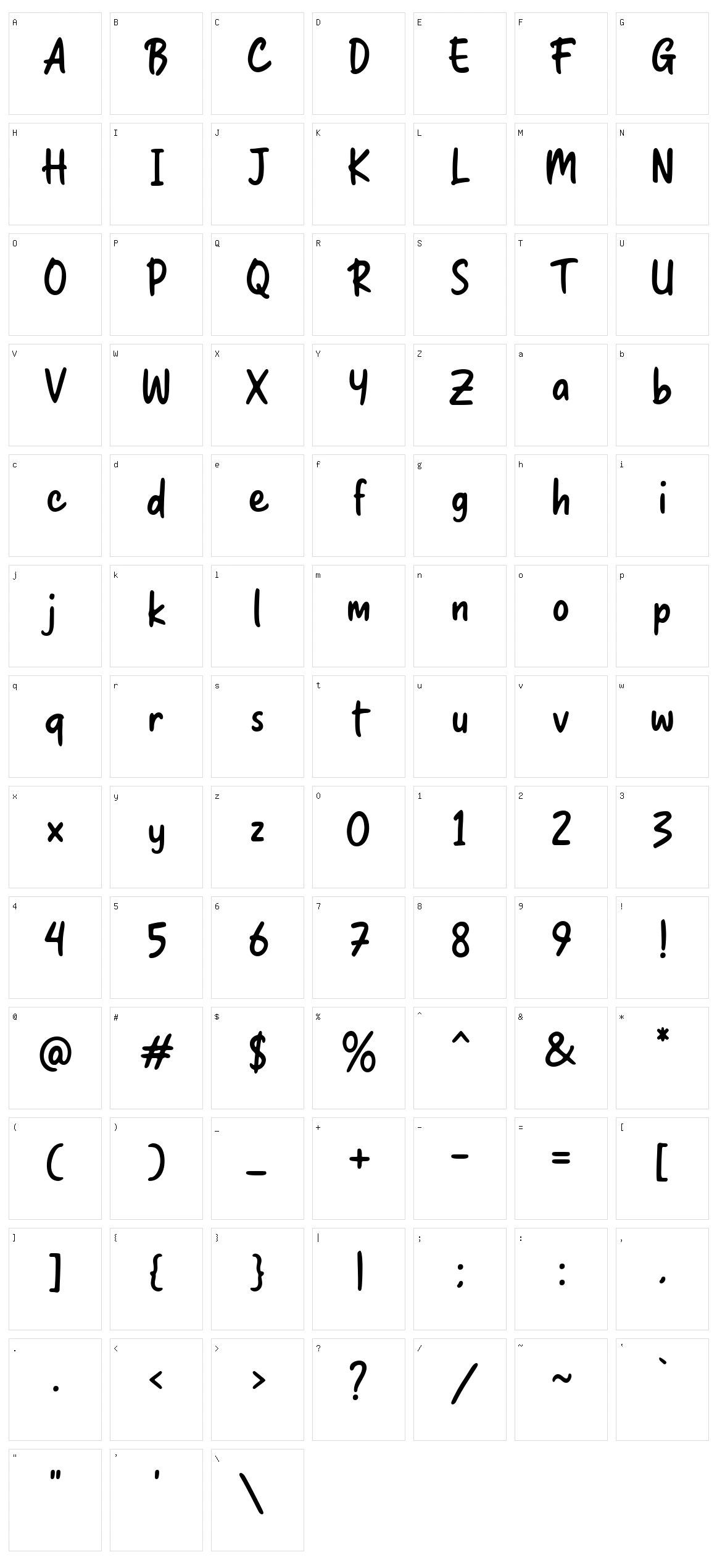 Bray Notes Character Set