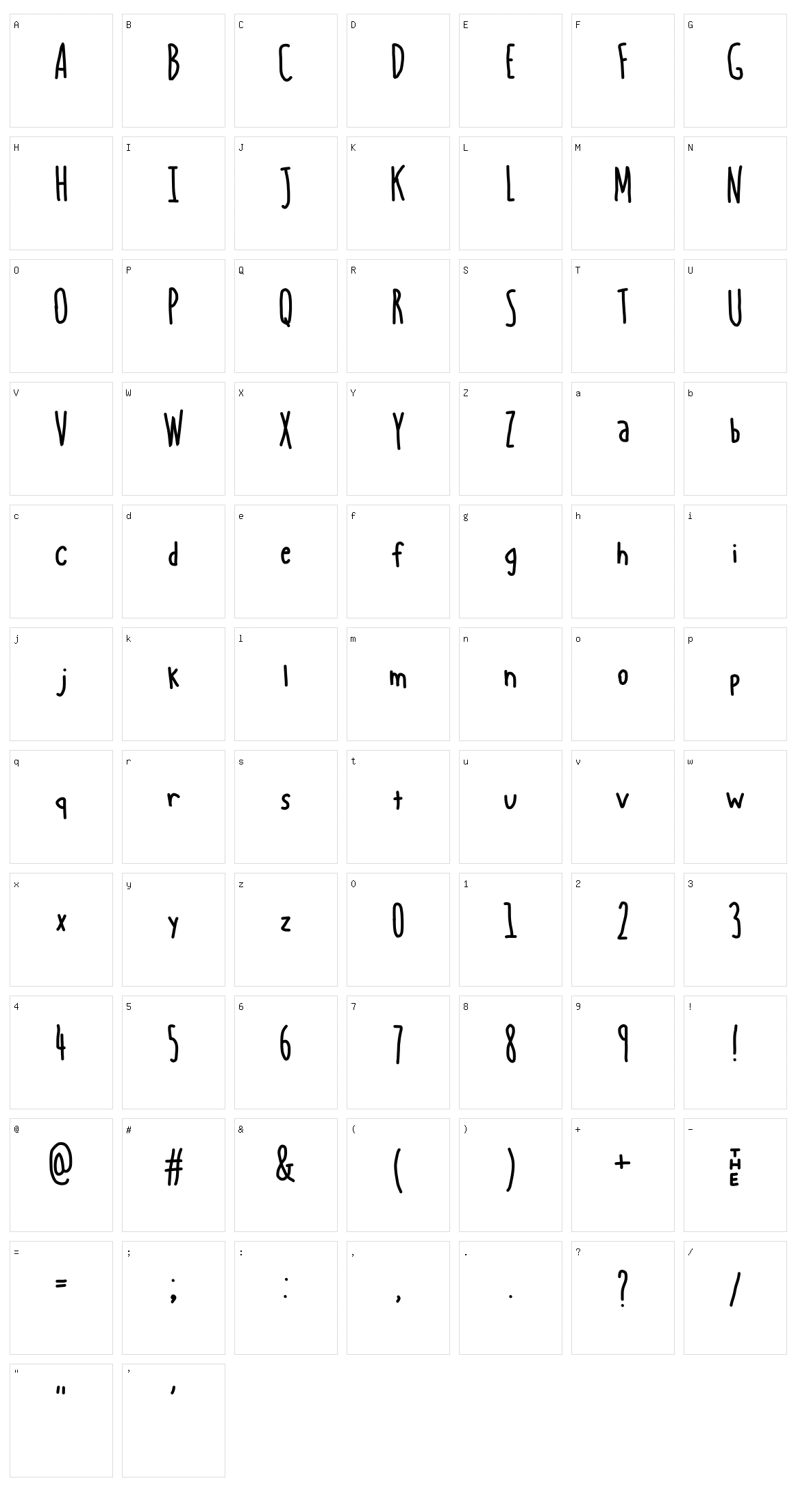 Break-Chain Character Set