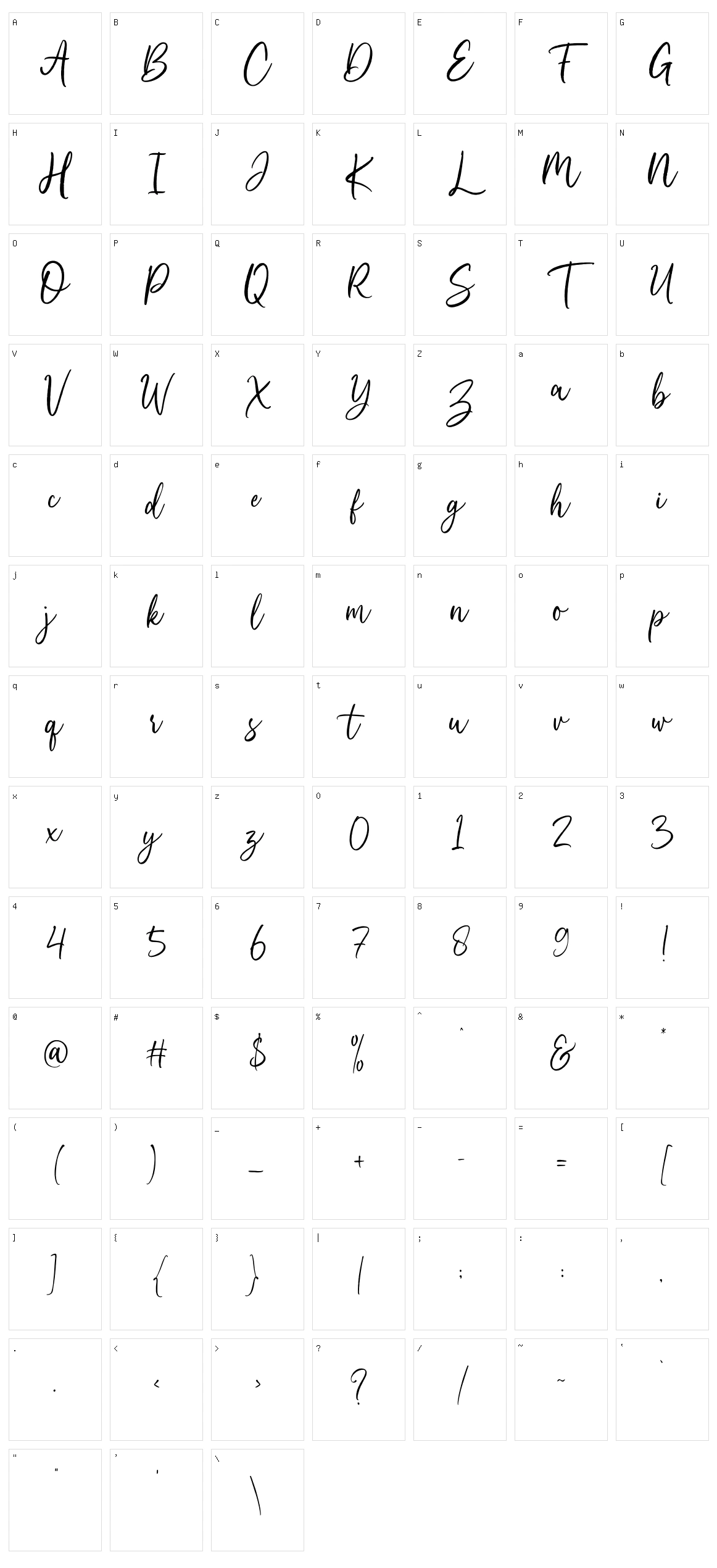 Breathing Fresh Character Set