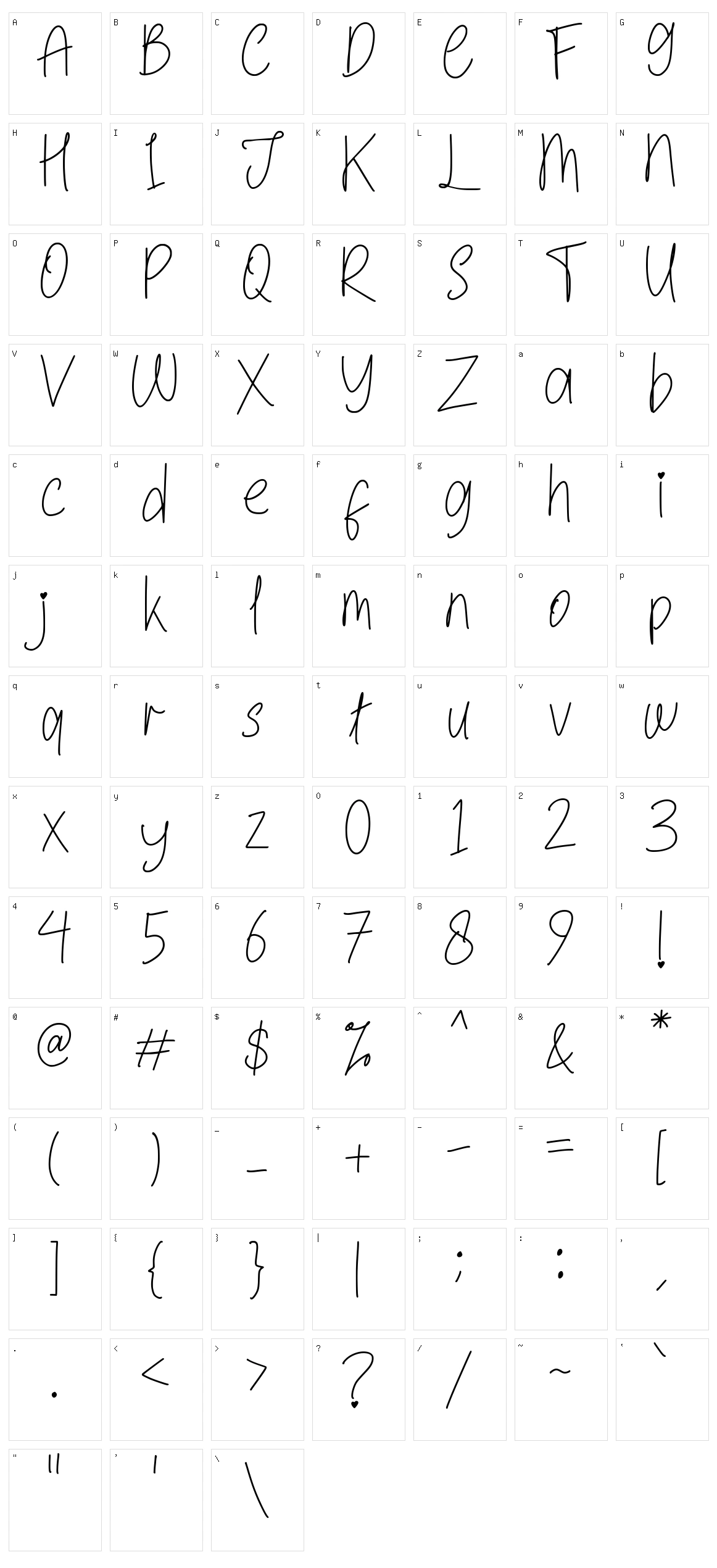 Briamitta Character Set