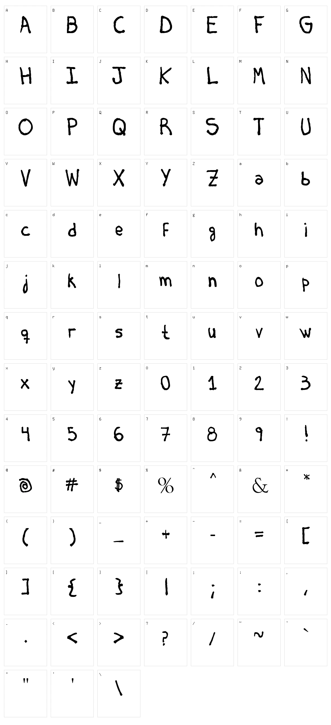 Briasco Rustic Character Set