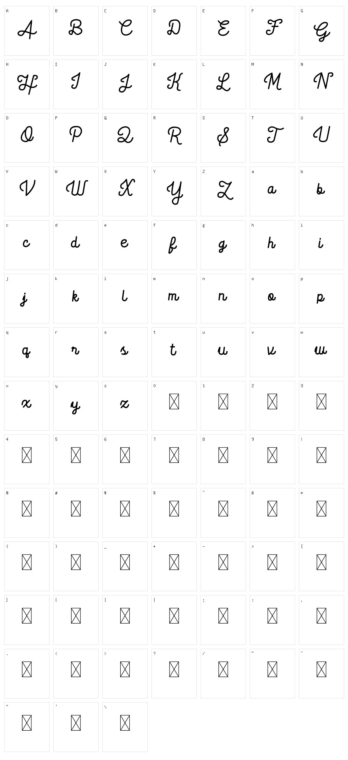 Bridette Character Set