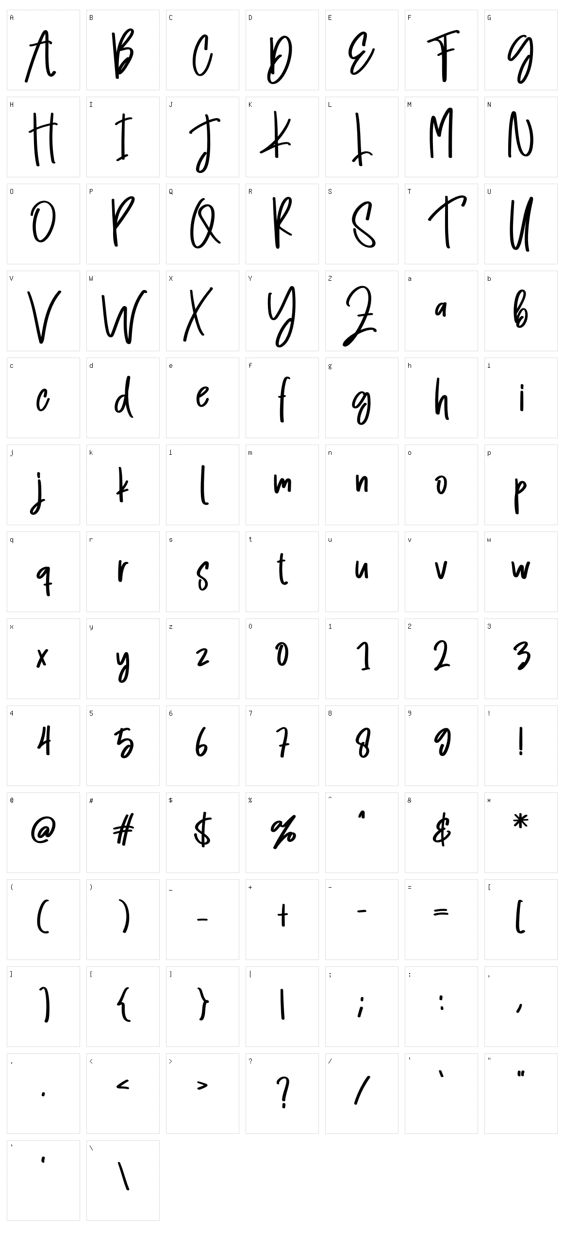 Brigeslow Character Set
