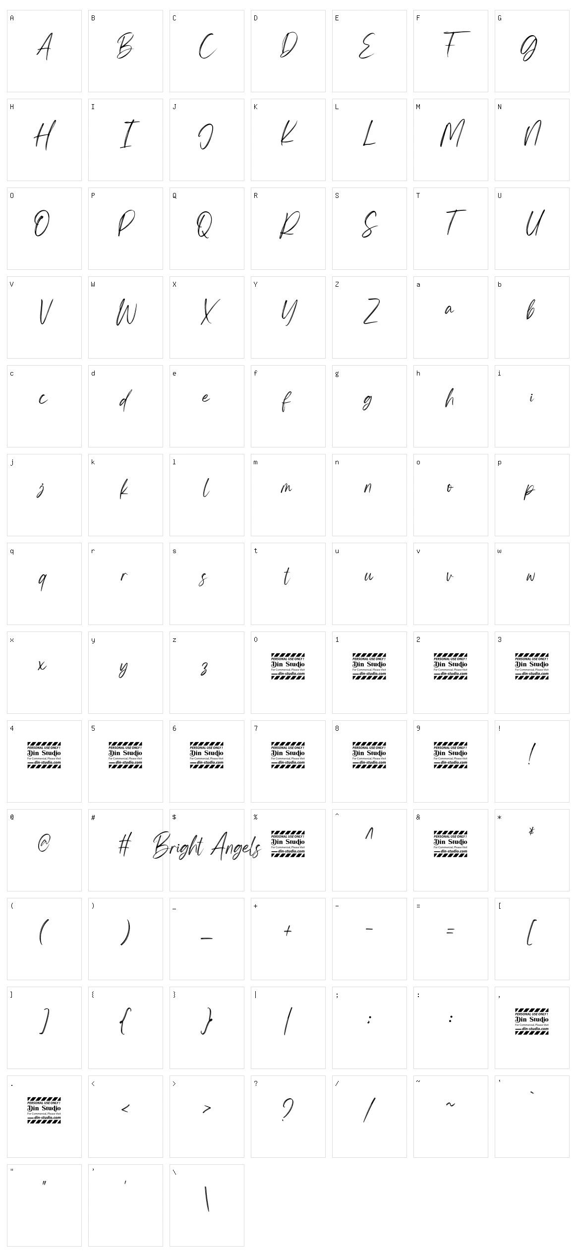 Bright Angels Character Set