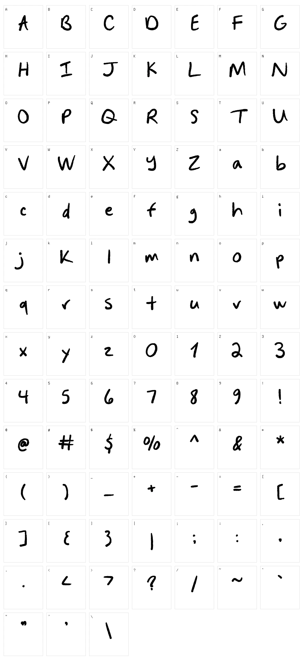 Bright Chalk Character Set