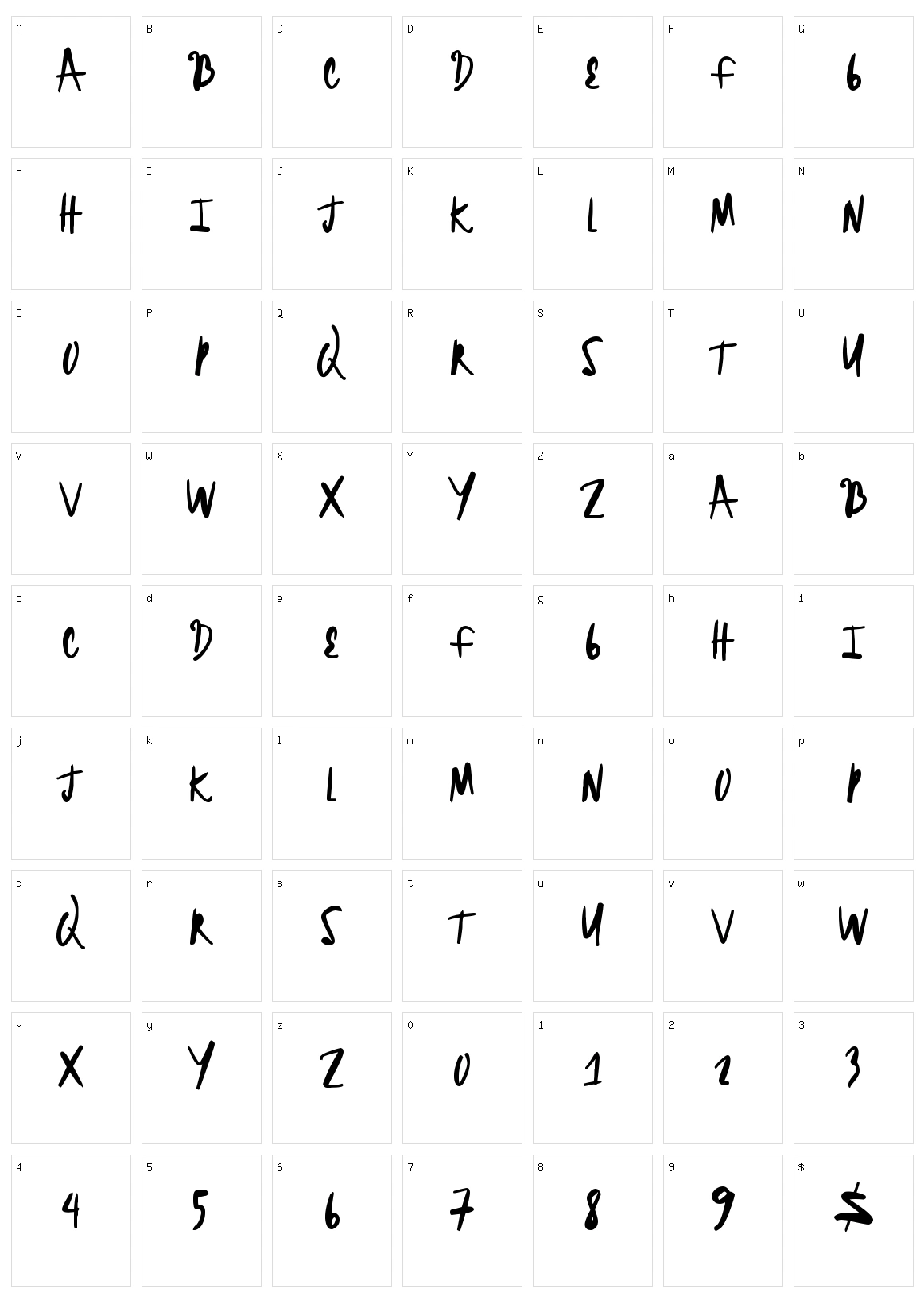 Bright Headline Character Set