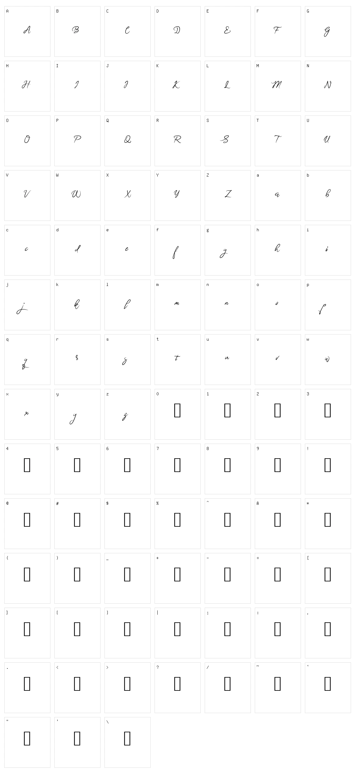 Brightnes Signature Character Set