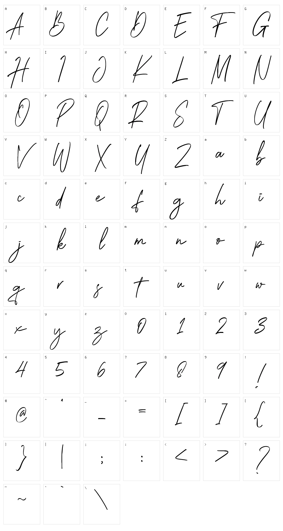 Brightness Character Set