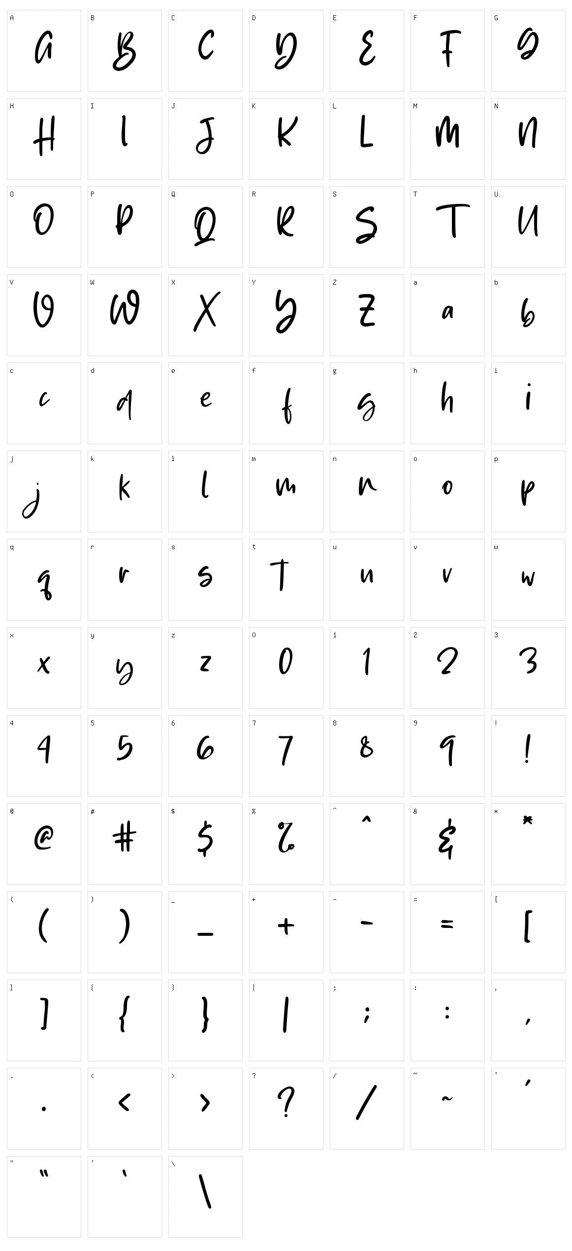 Brightside Character Set