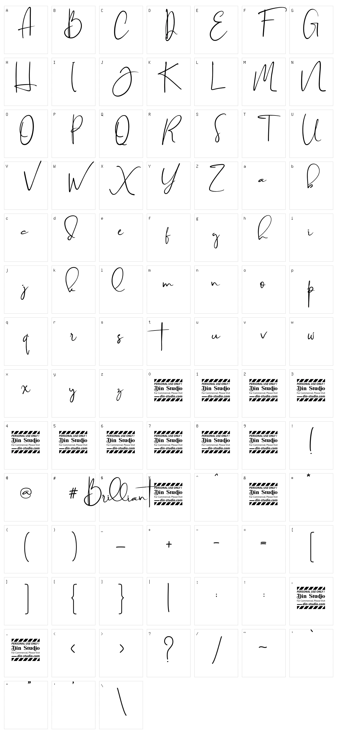 Brilliant Signature Character Set