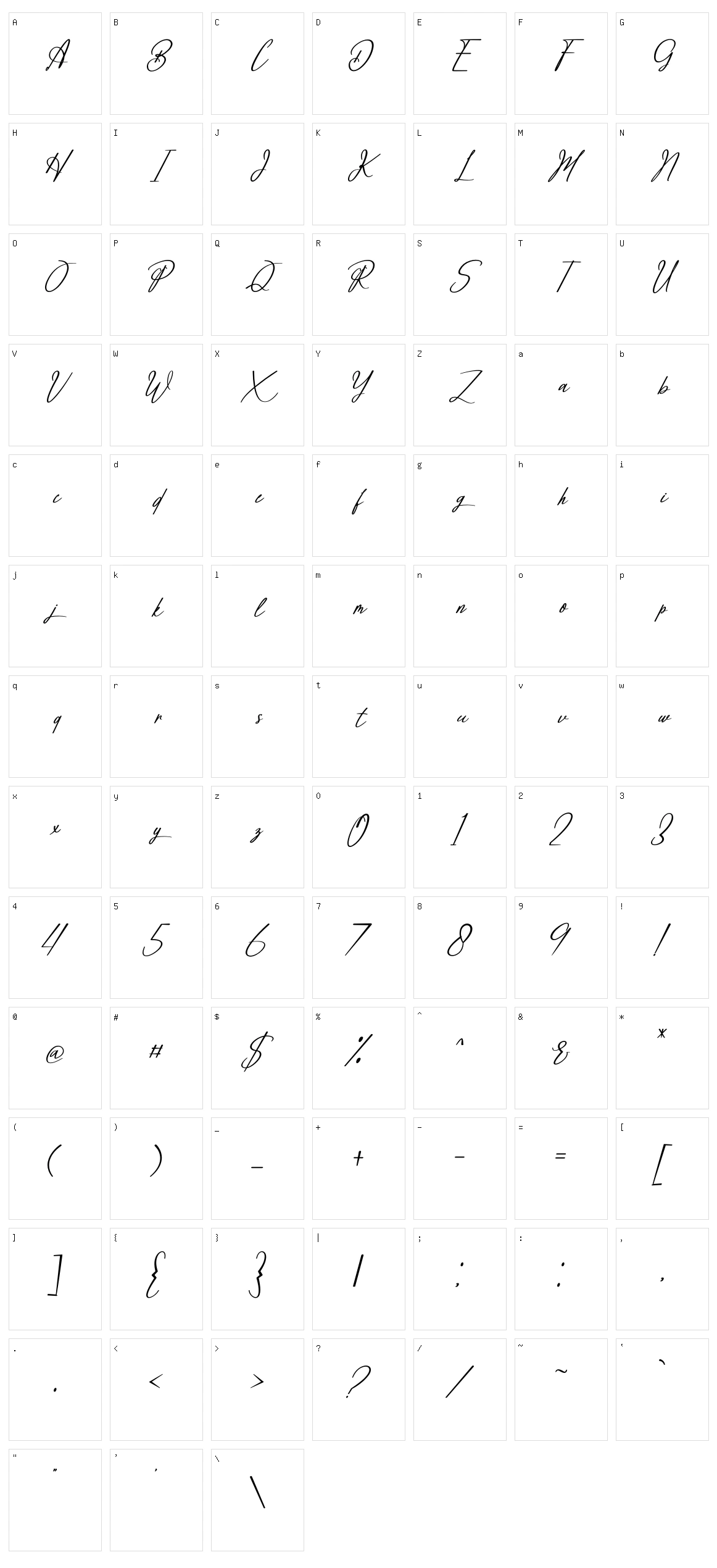 Brilliant Signature Character Set