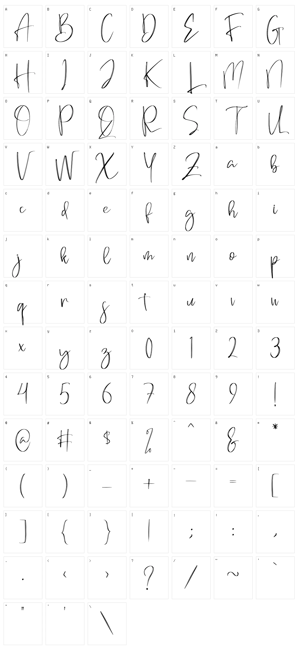 Brilliant Signature Character Set