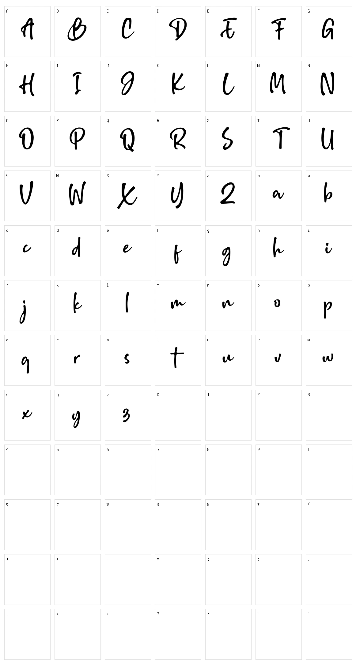 Brillion Character Set