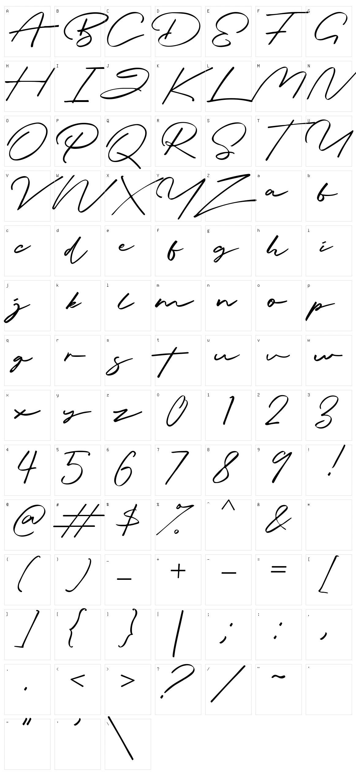 Briquete Character Set
