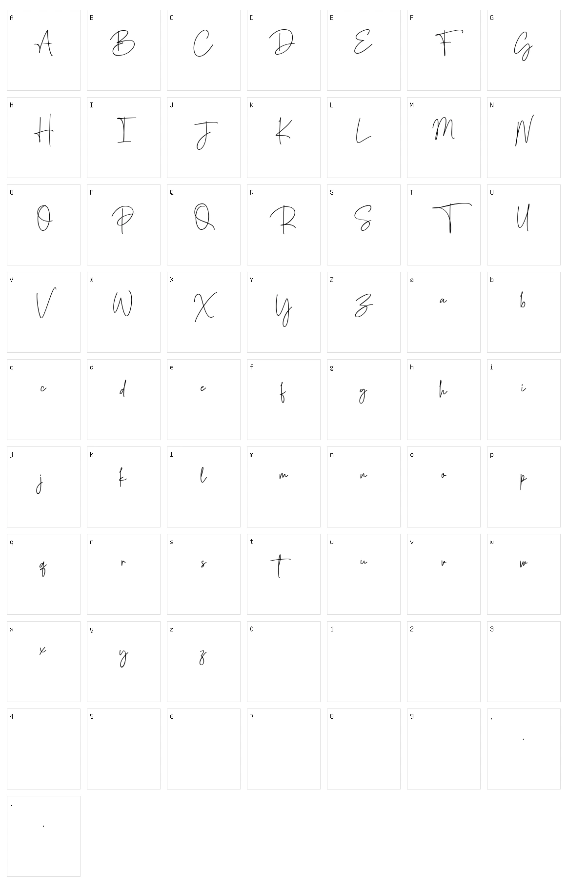 Bristone Character Set