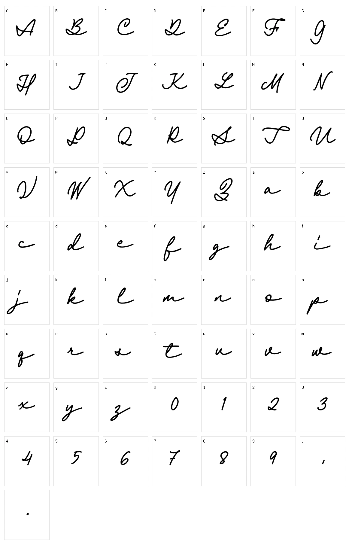 Britania Letter Character Set