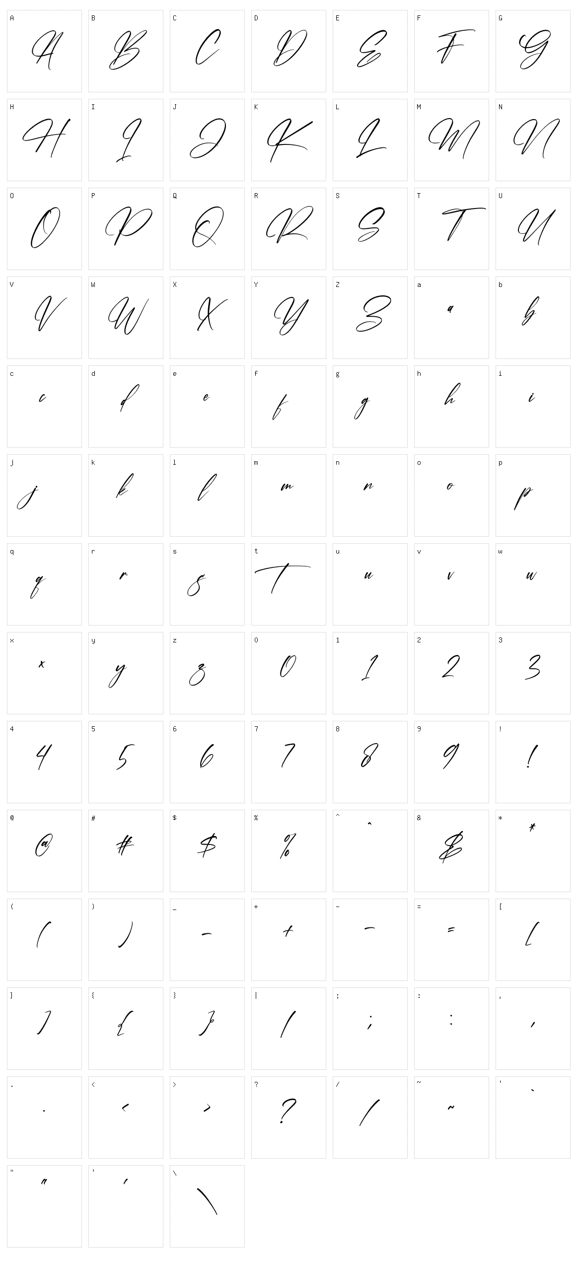 Brithan Signature Character Set