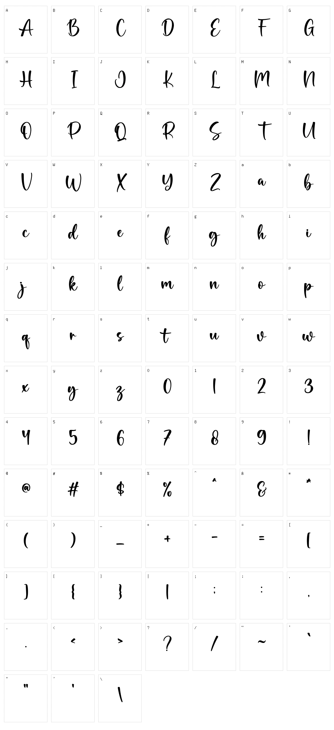 Brithney Character Set