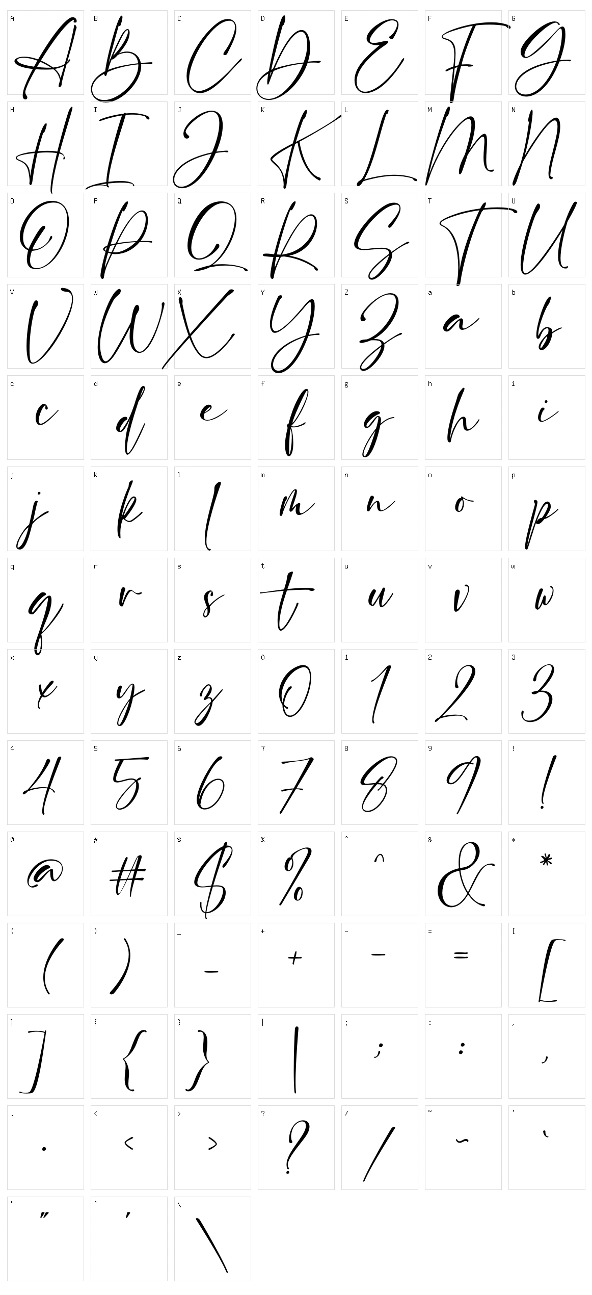 British Castilla Character Set