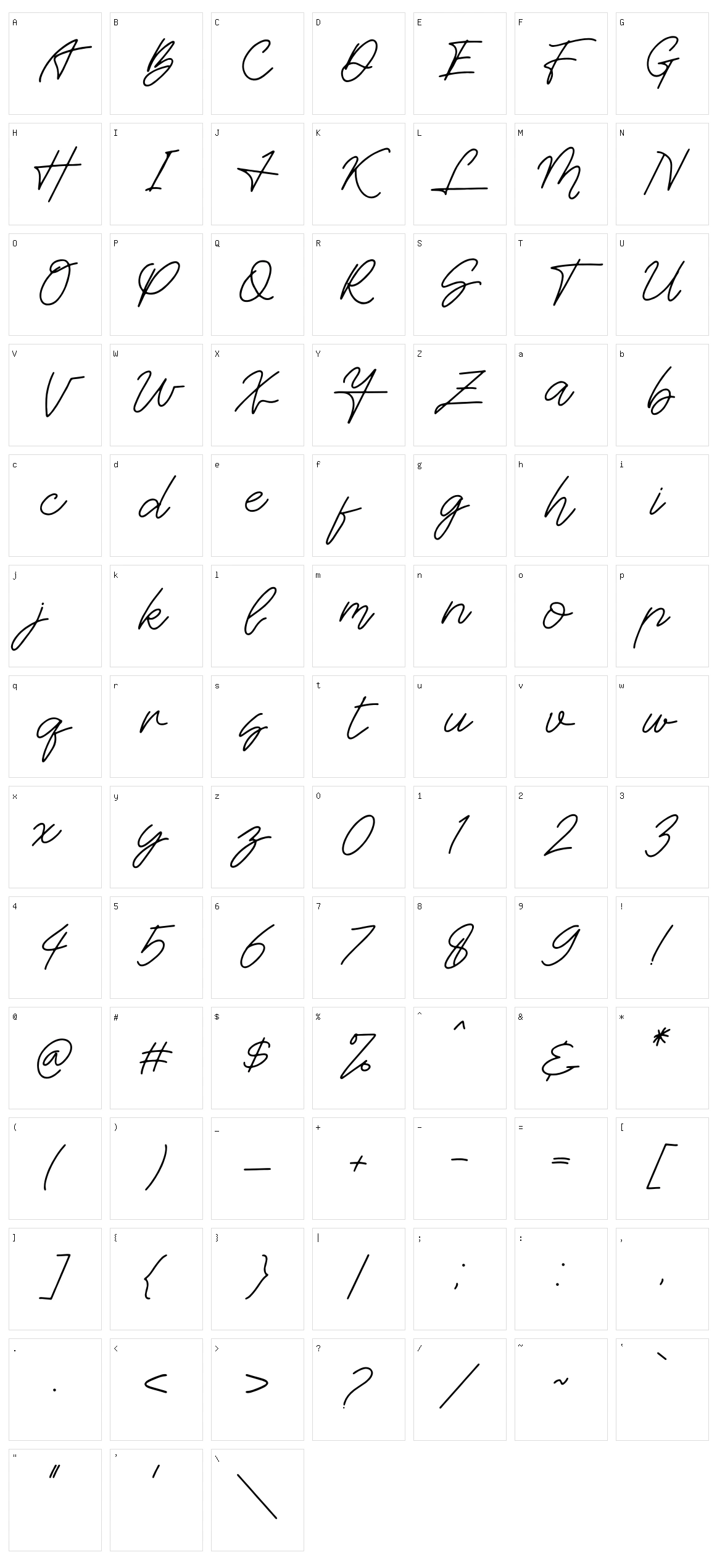 Britties Signature Character Set