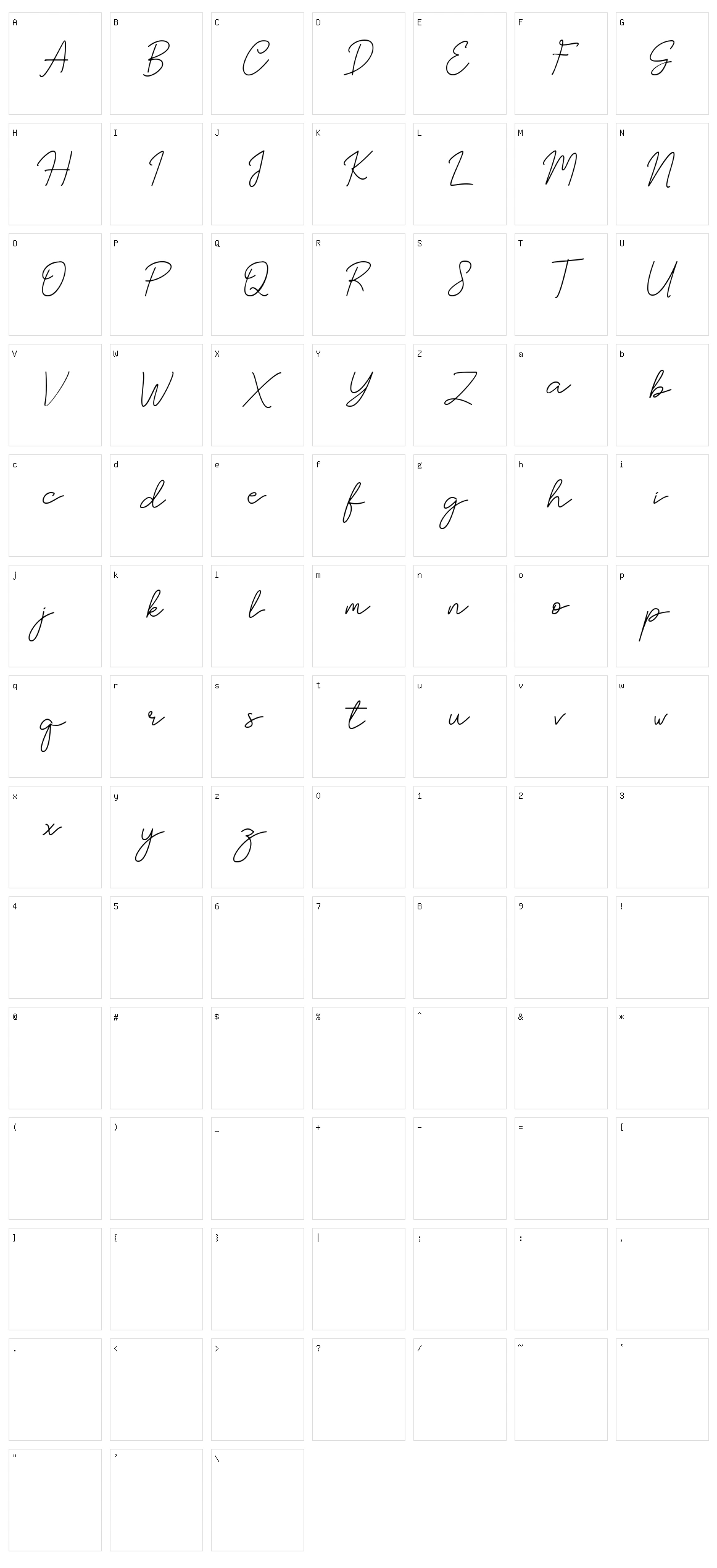 Brittney Signature Character Set