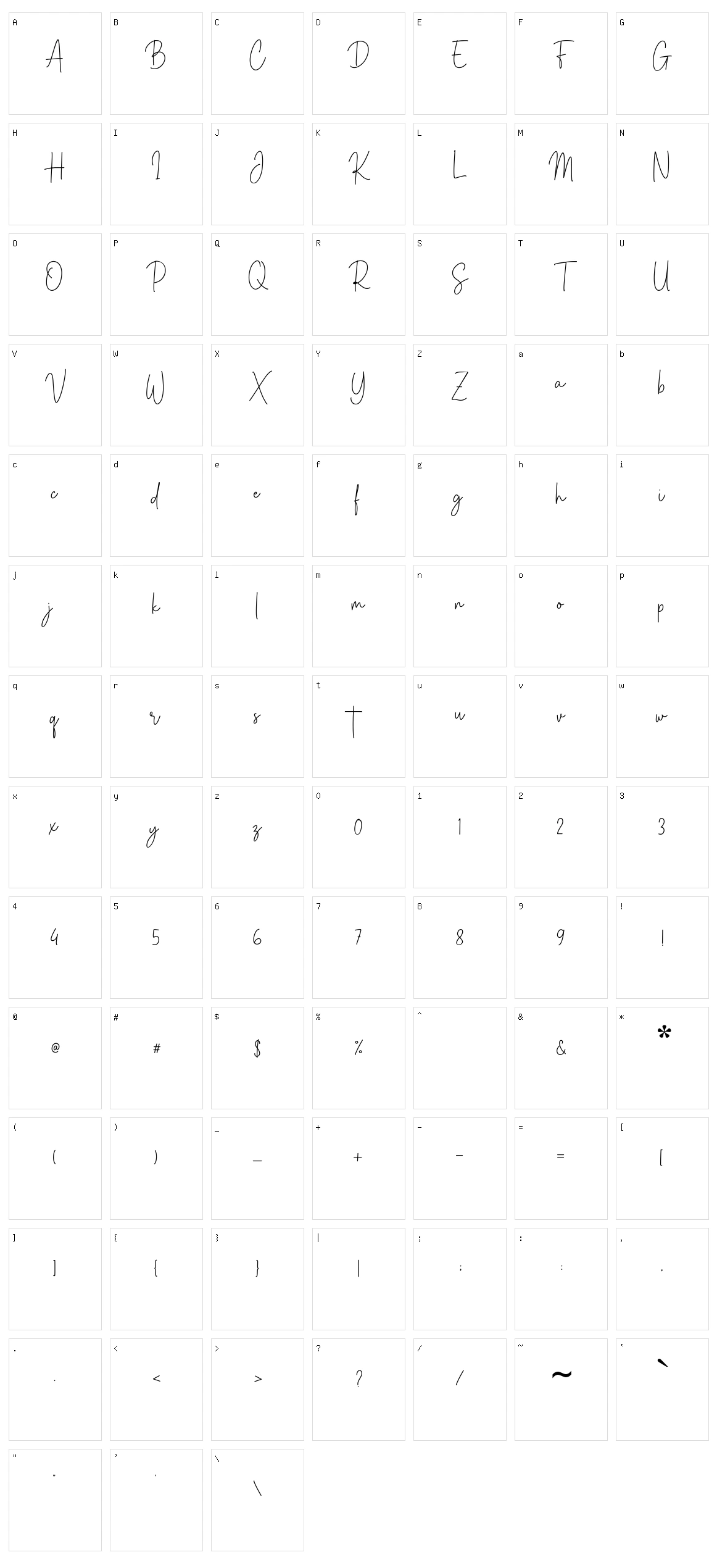 Brittney Signature Character Set