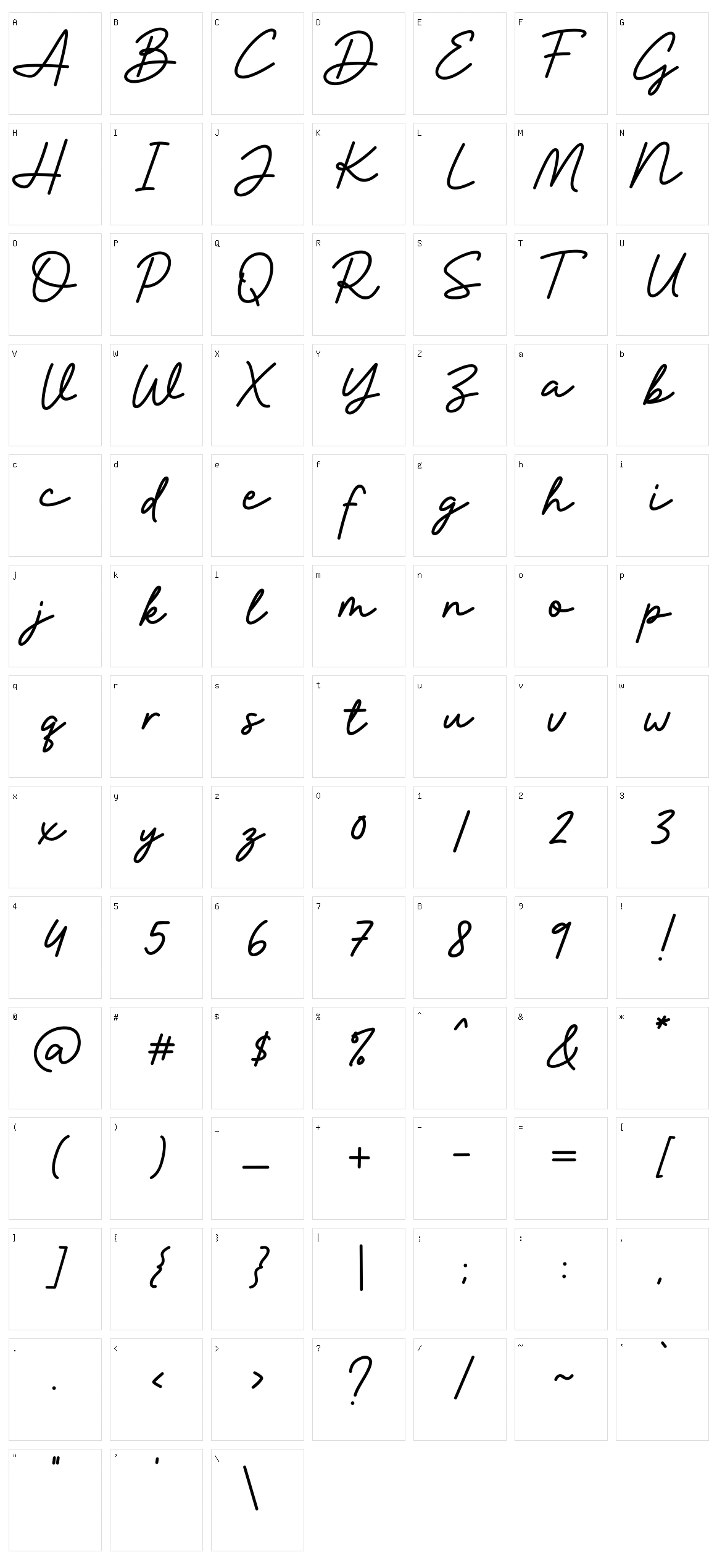 Brittney Signature Character Set