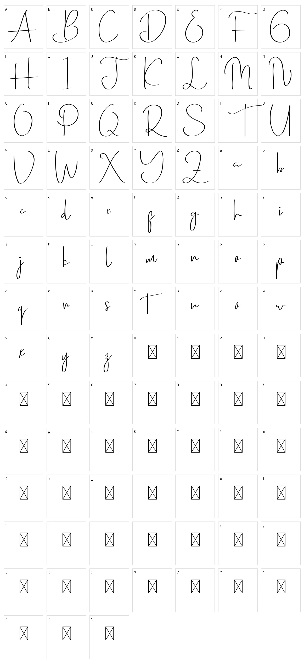 Brockly Character Set